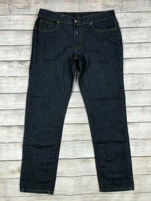 Pantalones de mezclilla lavados oscuros 21 para hombre talla 32 32X30 elásticos pierna recta O11 Foto 1 de 4