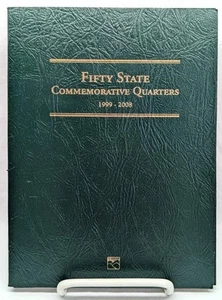 Littleton Fifty State Commemorative Quarters 1999-2008 Album Monete Completo (B) - Foto 1 di 5