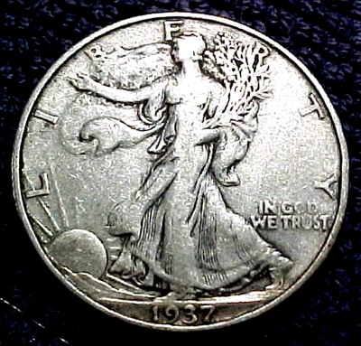 1937 WALKING LIBERTY HALF DOLLAR..........MIN. BID .01 & NO RESERVE! - Image 1 of 2