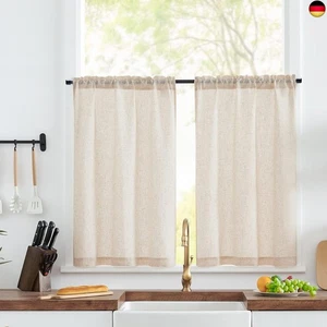 Scheibengardinen modern Wohnzimmer Beige Bistrogardine 2er Set Scheibengardinen - Bild 1 von 7