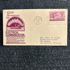 US FDC # 924 3c Telegraph 1944 - Picture 1 of 5