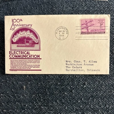 US FDC # 924 3c Telegraph 1944 - Image 1 of 4