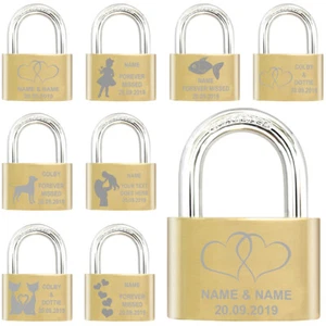 Candados Personalizados Grabados Amor Cerradura Keep Sake Boda Regalo Aniversario RASGADO - Imagen 1 de 23
