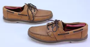 Scarpe da barca Allen Edmonds Eastport da uomo in pelle 9 slip-on deck casual marrone 43502 - Foto 1 di 15
