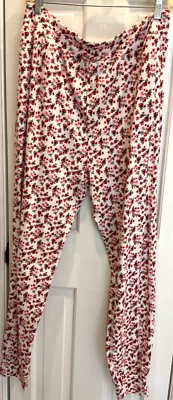 PANTALONES PIJAMA MUJER STUNNER TALLA XL BLANCO ROSA FLORES POLIÉSTER SPANDEX USADOS EN EXCELENTE ESTADO Foto 1 de 3