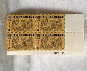 1970 US Stamp South Carolina 1670-1970 Plate Block Of 4 6c Scott #1407 READ - Picture 1 of 7