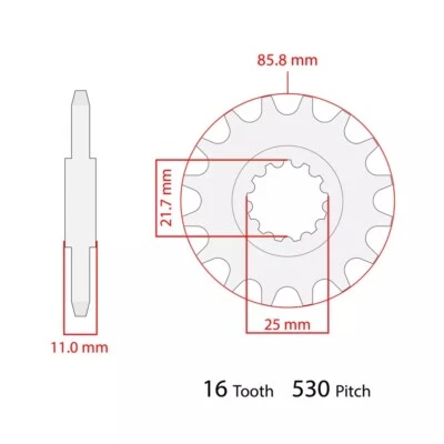 Передняя звездочка для Yamaha R6 YZF-R6 1999 2000 2001 2002-2016 / YZF750 1995-1998  - Изображение 1 из 4