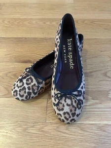 VGUC Kate Spade Calf Hair Leopard Ballet Flats with Bow - Size 7 - Picture 1 of 5