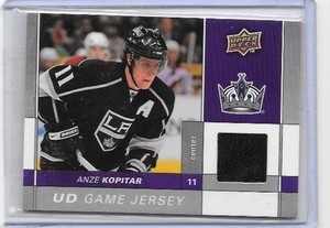 ANZE KOPITAR 2009-10 UD GAME JERSEY EDITION.GAME USED JERSEY