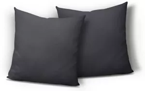 2er Pack Kissenbezug Kissenhülle 40x40 cm anthrazit Uni Jersey Baumwolle Set - Bild 1 von 5