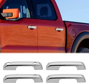 4X Exterior Door Handle Cover Outdoor Handle Trim for 2021 2022 Ford F150 Chrome - Picture 1 of 9