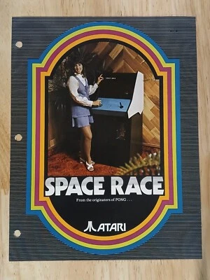 1970's Original Atari Space Race Arcade Sales Flyer Brochure Foto 1 de 2