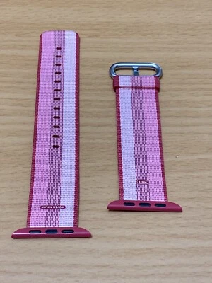 Genuine Apple Watch Band Woven Nylon Strap 2017 BERRY STRIPES 42mm / 44mm RARE
