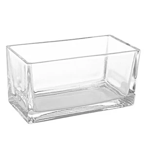 7.5-Inch Rectangular Glass Trough Vase, Succulent Planter Pot - Picture 1 of 5