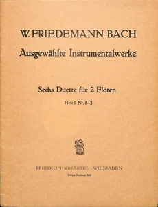 Friedemann Bach - sechs Duette für 2 Flöten (Heft I Nr. 1-3) - Bild 1 von 5