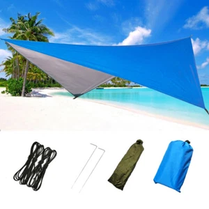 230*140cm Blau Strandzelt Beschattung Sonnenschutz Strandüberdachung Camping Strand Picknick - Bild 1 von 2
