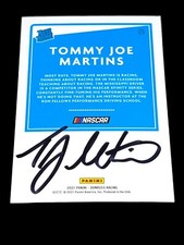 Tommy Joe Martins RATED ROOKIE 2021 DONRUSS autographed NASCAR card
