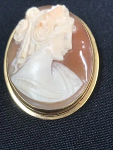 Victorian Bacchus Carved Carnelian Greek Cameo 18k Yellow Gold Brooch / Pendant - Picture 1 of 10