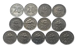 1973 - 2010 MALAYSIA 20 SEN COIN PARTIAL SET | 13 COINS TOTAL - Picture 1 of 3