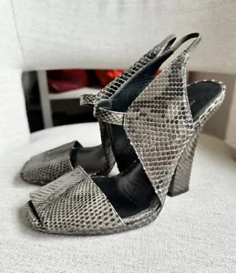 Zapatos de tacón de serpiente genuinos Narciso Rodríguez en verde gris talla 9/40 - Imagen 1 de 7