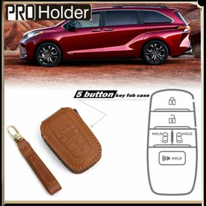 Funda Llavero Marrón Para Toyota SIENNA 2021-2024 5 Botones Cuero Mando a Distancia - Imagen 1 de 12