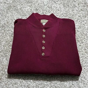 VINTAGE LL Maglione Fagioli da Uomo Medio Lungo Marrone Pesante Maglia 1/4 Pullover - Foto 1 di 12