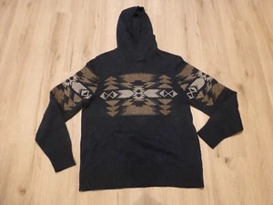 American Eagle Men's L Tall Pullover Hooded Sweater Aztec Southwest Multicolor - Picture 1 of 11
