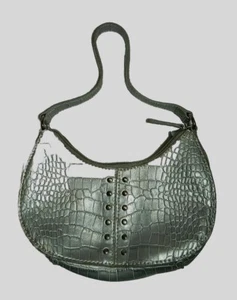 Bolso sin asas Nine West de cuero sintético Hobo gris plata guijarros 9 pulgadas - Imagen 1 de 7