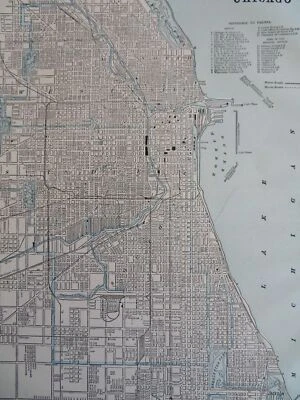 Chicago Illinois City Plan Transit Routes 1891 Balch detailed state map - Image 1 of 4