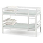 Twin Over Twin Bunk Bed Wooden Convertible Into 2 Beds High Guardrails