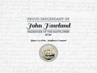 John Howland - Mayflower Pilgrim Commemorative 8x10 print certificate