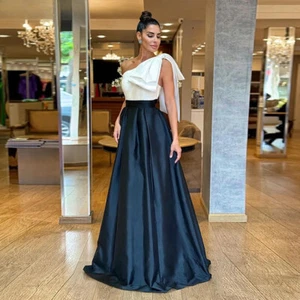 Elegante Madre de la Novia Vestidos Un Hombro Lazo Espalda Sin Espalda Boda Invitada Vestido - Imagen 1 de 12
