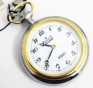 Orologio Svizzero Alphis Tasca Meccanico A Corda Antishock Placcato Oro + Catena - Foto 1 di 4