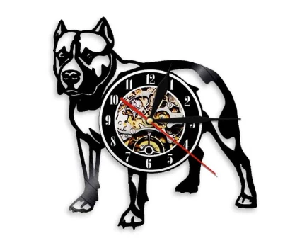 Wall Clock Dog Breed Gifts Vinyl Record Unique Vintage Retro Pet Home decor - Image 1 of 1