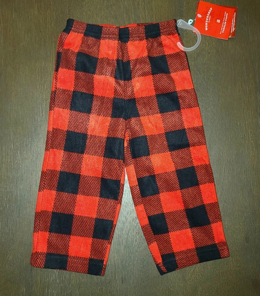 Wondershop Buffalo Check Plaid Fleece Matching Family Pajama Pants 12 Months