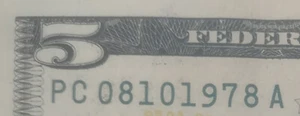 $5 Bill True Birthday Note August 10 1978 08/10/1978 Five Dollar Bill - Picture 1 of 9