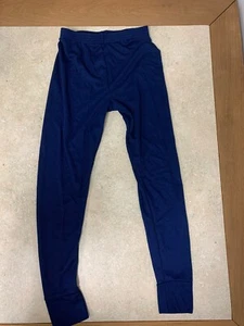 LL Bean Boys Kids Medium Navy Long Underwear Pants Activewear Pant Power Dry - Picture 1 of 10