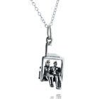 Ski Lift Chairlift Charm Necklace 925 Sterling Silver Snow Winter Snowboard