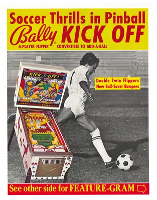 Kick Off Bally Pinball Flyer / Brochure / Mint Condition- Hard to Find - Image 1 of 2