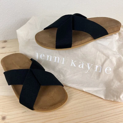 Jenni Kayne Cotton Crossover Sandal Womens 40 (US 10) Black Made in Italy - Image 1 of 4