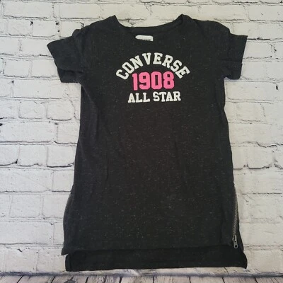 Girls Converse 1908 All Star Knit Tunic Tee Black Size Large (12-13 years) - Image 1 of 4