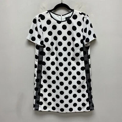 Mini Vestido Tahari Arthur S. Levine Mujer Negro Blanco Lunares Manga Corta 8 Foto 1 de 4