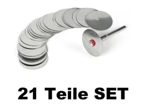21 tlg Ø 25mm Dremel Kreissägeblatt Proxxon Drehwerkzeug Set Mini dünn + Stiel - Picture 1 of 3