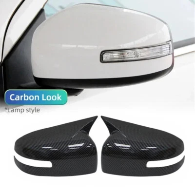 2PCS For 2013-2016 Mitsubishi Lancer EVO Carbon Fiber Door Side Mirror Cover Cap - Image 1 of 4