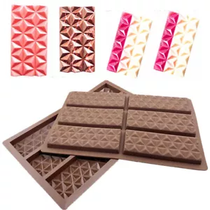 6X 3D Diamond Silicone Mold Chocolate Cake Cookies Candy Wax Melt Ice Tray Mould - Picture 1 of 6