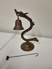 Vintage Antique Brass Chinese Dragon Bell Complete with Hammer 