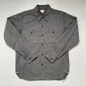 The Real McCoys Double Diamond Selvedge Salt & Pepper Style Work Shirt Japan 15 - Picture 1 of 11