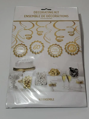 Kit de decoración Amscan 60 cumpleaños oro/plateado Foto 1 de 3