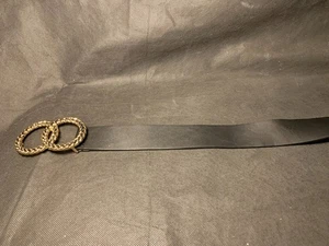 Express schwarzer Damengürtel mit goldener Doppelringschnalle Medium NEU - Bild 1 von 7