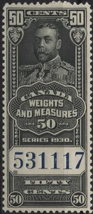 Canada 1930 VanDam #FWM65 50c nero, KGV, peso & Meas (Blue control #), MNH - Foto 1 di 1